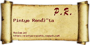 Pintye Renáta névjegykártya